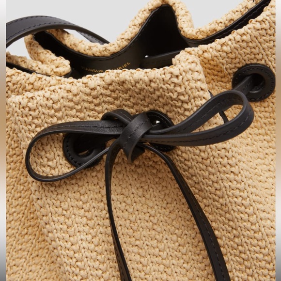 Mansur Gavriel Mini Drawstring Raffia Bucket Bag - EUC! - Picture 4 of 10